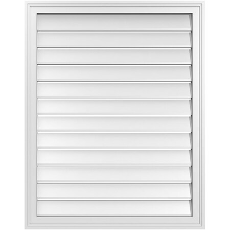 Ekena Millwork Vertical Surface Mount PVC Gable Vent: Functional, w/ 2"W x 1-1/2"P Brickmould Frame, 30"W x 38"H GVPVE30X3802SF